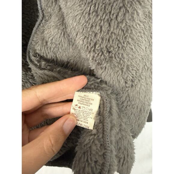 Hem & Thread Gray Sherpa Hooded Jacket One Size Super Soft Cozy Teddy Loungewear - Picture 5 of 11